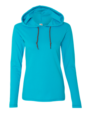 Ladies' Lightweight Long Sleeve Hooded T-Shirt